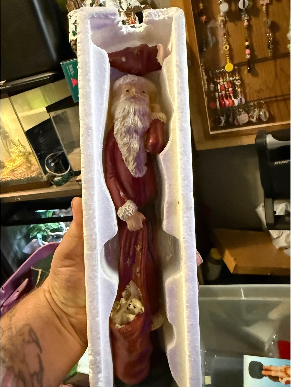 Old World Santa Candlestick Figurine